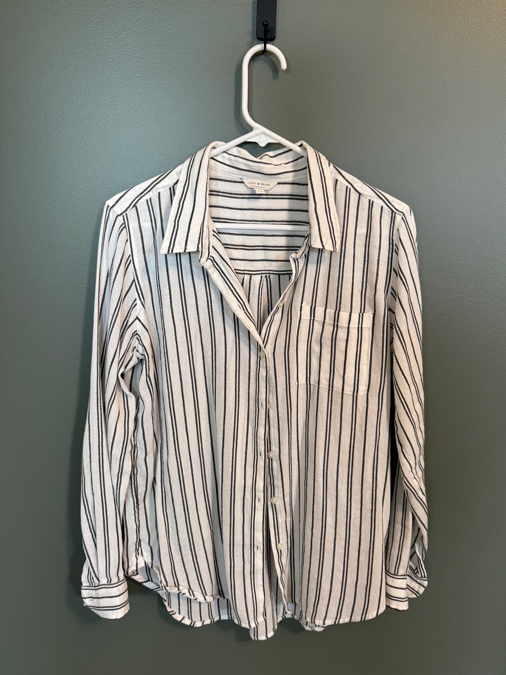 Women’s Lucky Brand Summer Weight Striped Button Up Shirt